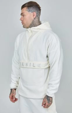 SikSilk Ecru Half Zip Polar Fleece Hoodie -Style Zone Shop SS 22100 4