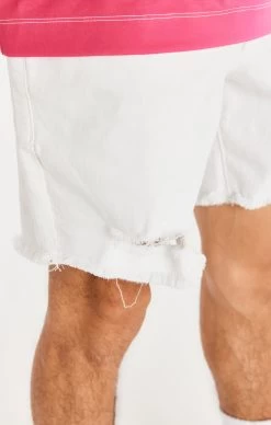 SikSilk White Raw Hem Distressed Denim Short -Style Zone Shop SS 22127 SS 20282 019 b06eda66 395d 45c8 9220 ac33d997b13c