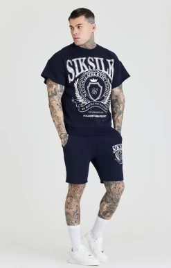 SikSilk Navy Varsity Sweatshirt -Style Zone Shop SS 22140 3 a8939452 2d11 46ab a3e6 ea3ba1b859a3