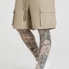SikSilk Beige Ripstop Cargo Short