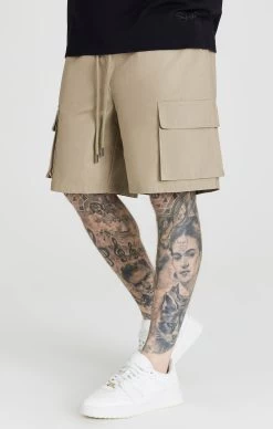 SikSilk Beige Ripstop Cargo Short