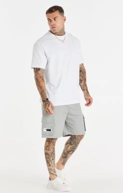 SikSilk White Relaxed Printed Chain T-Shirt -Style Zone Shop SS 22176 SS 22191 011