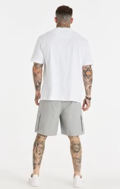 SikSilk White Relaxed Printed Chain T-Shirt -Style Zone Shop SS 22176 SS 22191 013
