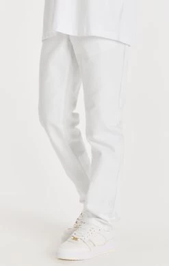 SikSilk White Straight Cut Denim