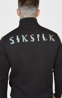 SikSilk Black Crest Funnel Neck Track Jacket -Style Zone Shop SS 22247 6 0b74744a 2a89 4fdb aab1 feff64e721f0