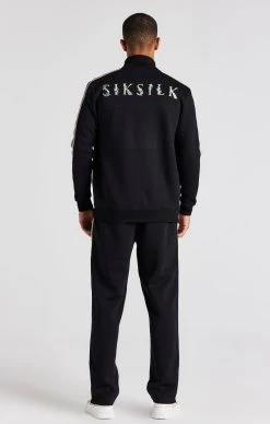 SikSilk Black Crest Funnel Neck Track Jacket -Style Zone Shop SS 22247 7