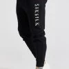 SikSilk Black Floral Embroidered Cuffed Track Pant -Style Zone Shop SS 22269 1