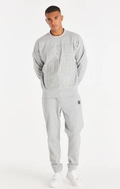 SikSilk Textured 89 Sweater - Grey Marl -Style Zone Shop SS 22310 SS 22158 005