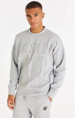 SikSilk Textured 89 Sweater - Grey Marl