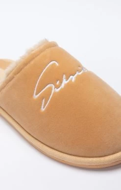 SikSilk Beige Slipper With Embroidered Logo -Style Zone Shop SS 22367 6 b421afb6 c7a0 49a4 8358 53beeb31af1a