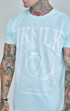 SikSilk Blue Varsity Boxy Fit T-Shirt -Style Zone Shop SS 22389 3