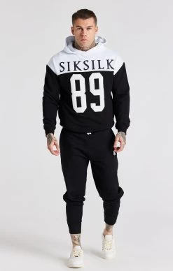 SikSilk Black Retro 89 Print Oversized Hoodie -Style Zone Shop SS 22420 3