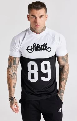 SikSilk Black Retro Elasticated Cuff T-Shirt