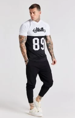 SikSilk Black Retro Elasticated Cuff T-Shirt -Style Zone Shop SS 22421 4
