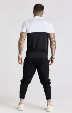 SikSilk Black Retro Elasticated Cuff T-Shirt -Style Zone Shop SS 22421 5