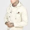 SikSilk Ecru Hooded Denim Jacket -Style Zone Shop SS 22435 1