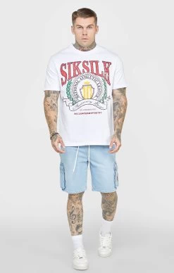 SikSilk White Varsity Oversized T-Shirt -Style Zone Shop SS 22450 3 e48de476 4b98 441f a040 1b0ea39a8c5f