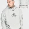 SikSilk Grey Varsity Print Oversized Hoodie -Style Zone Shop SS 22452 1A