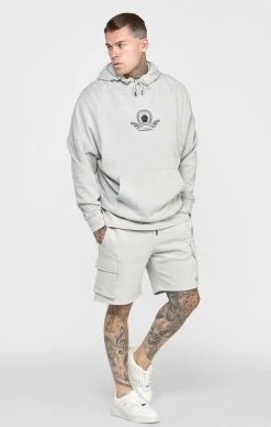 SikSilk Grey Varsity Print Oversized Hoodie -Style Zone Shop SS 22452 4 e9756618 9024 48da a70a 8b23940df737