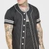 SikSilk Black Baseball Jersey -Style Zone Shop SS 22459 1A