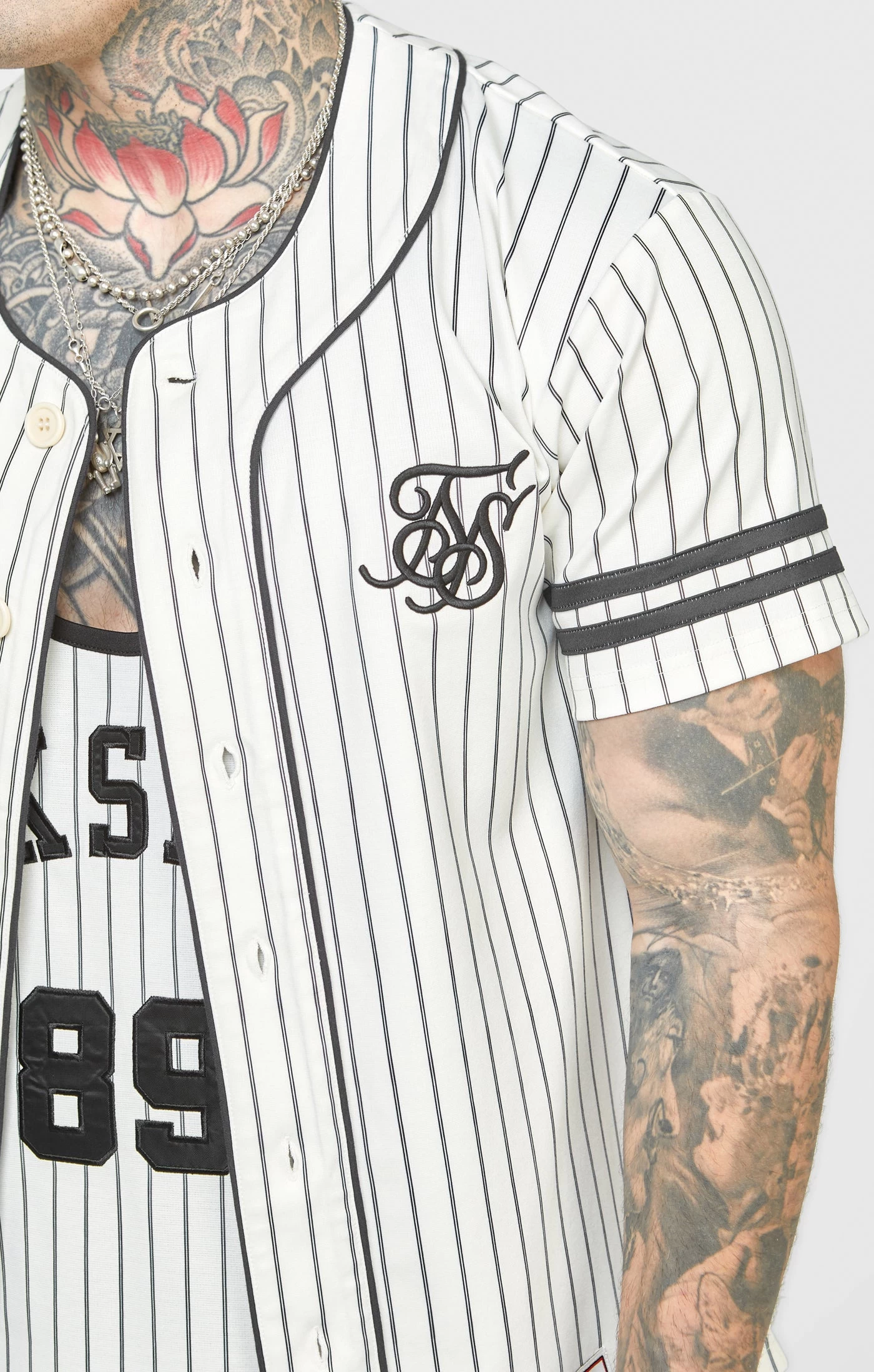 SikSilk Beige Baseball Jersey 4 SikSilk Beige Baseball Jersey - Image 2