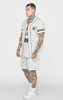 SikSilk Beige Baseball Jersey 9 SikSilk Beige Baseball Jersey -Style Zone Shop SS 22460 3C