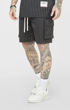 SikSilk Black Anniversary Basketball Cargo Short