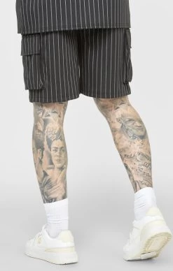SikSilk Black Anniversary Basketball Cargo Short -Style Zone Shop SS 22463 4