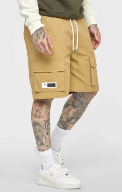SikSilk Tan Ripstop Cargo Short