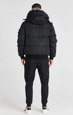 SikSilk Black Bomber Jacket -Style Zone Shop SS 22510 5