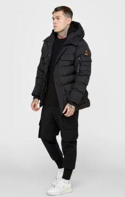 SikSilk Black Parka Coat -Style Zone Shop SS 22511 4C