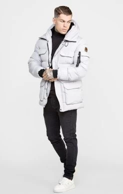 SikSilk Grey Parka Jacket 10 SikSilk Grey Parka Jacket -Style Zone Shop SS 22513 3