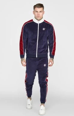 SikSilk Navy Velour Track Pant -Style Zone Shop SS 22519 3
