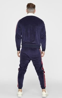SikSilk Navy Velour Track Pant -Style Zone Shop SS 22519 5
