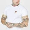 SikSilk White Crest Elasticated Cuff T-Shirt 2 SikSilk White Crest Elasticated Cuff T-Shirt -Style Zone Shop SS 22533 1C