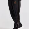SikSilk Black Crest Loose Fit Track Pant