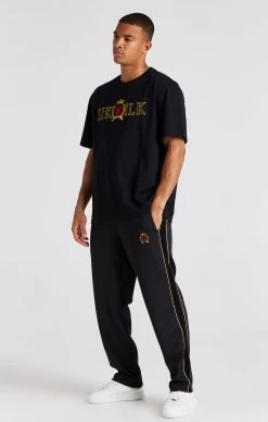 SikSilk Black Crest Loose Fit Track Pant -Style Zone Shop SS 22548 3