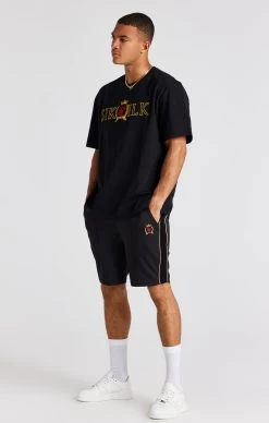 SikSilk Black Crest Oversized T-Shirt -Style Zone Shop SS 22550 3