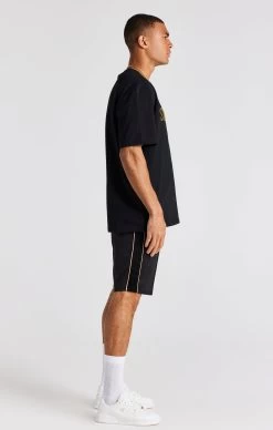 SikSilk Black Crest Oversized T-Shirt -Style Zone Shop SS 22550 4