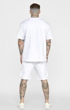 SikSilk White Oversized Crest T-Shirt -Style Zone Shop SS 22551 5