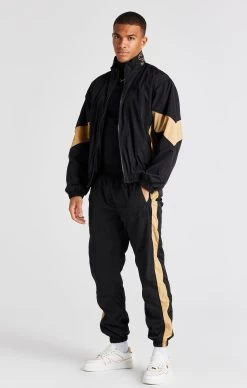 SikSilk Black Panelled Bomber Jacket -Style Zone Shop SS 22552 3