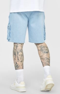 SikSilk Blue Elasticated Waist Denim Short -Style Zone Shop SS 22561 4