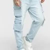 SikSilk Blue Loose Fit Denim Cargo Pant -Style Zone Shop SS 22567 1 8ded9166 86e2 4a8c 8a8a 7058f7fbd975