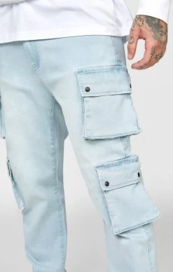SikSilk Blue Loose Fit Denim Cargo Pant -Style Zone Shop SS 22567 6 65230daa afc2 45ef 9828 5d2e610583b3