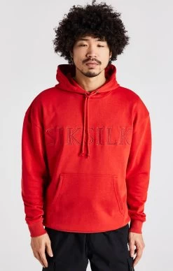 SikSilk Red Applique Hoodie