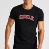SikSilk Black Logo Short Sleeve Muscle Fit T-Shirt