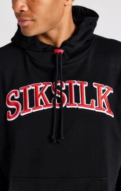 SikSilk Black Oversized Hoodie -Style Zone Shop SS 22573 2