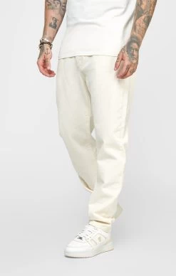 SikSilk Ecru Relaxed Fit Denim Jean