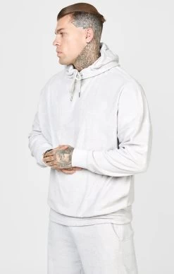 SikSilk Grey Towelling Oversized Hoodie