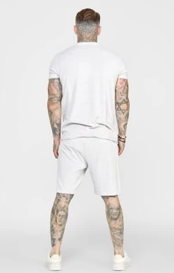 SikSilk Grey Repeat Logo Towelling Short -Style Zone Shop SS 22580 5